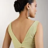 Lime Green Embellished Net Saree