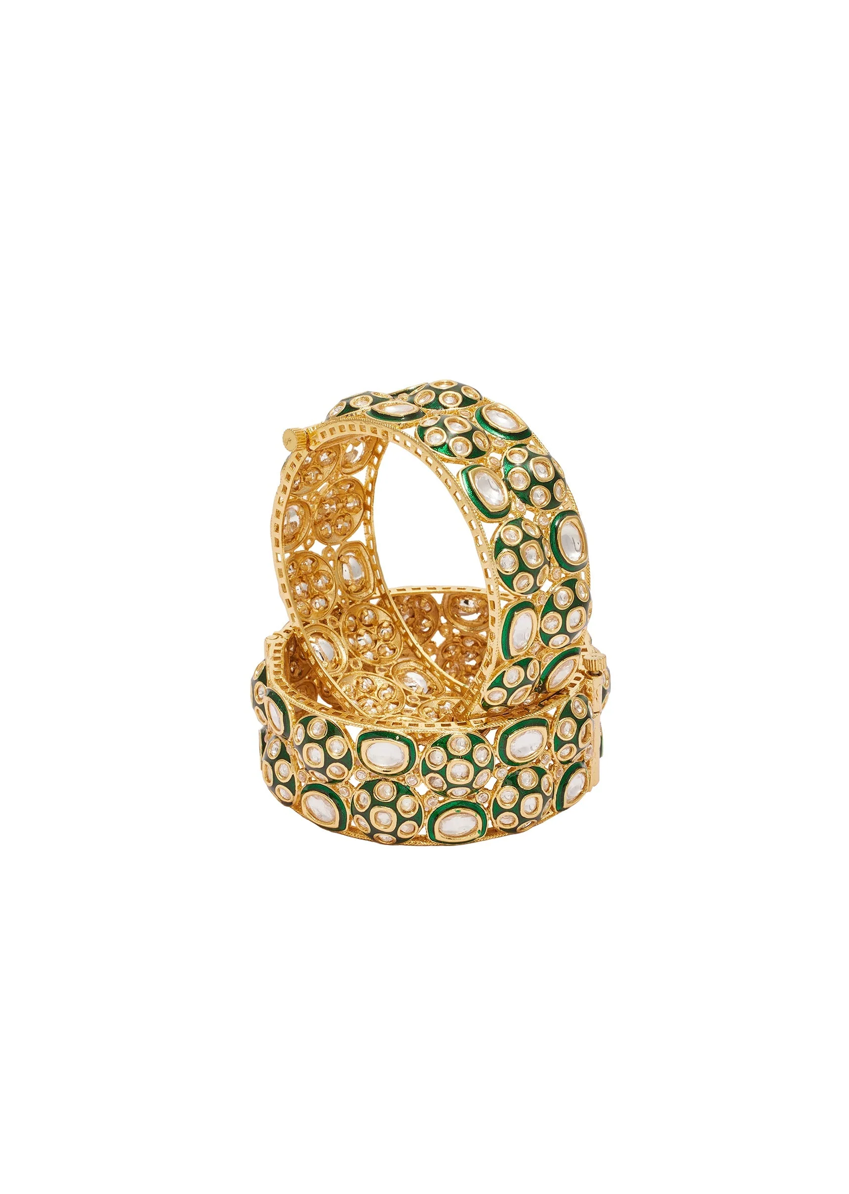 Gold-Toned Openwork Festive Bangles
