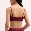 Red Embroidered Organza Saree With Unstitched Blouse
