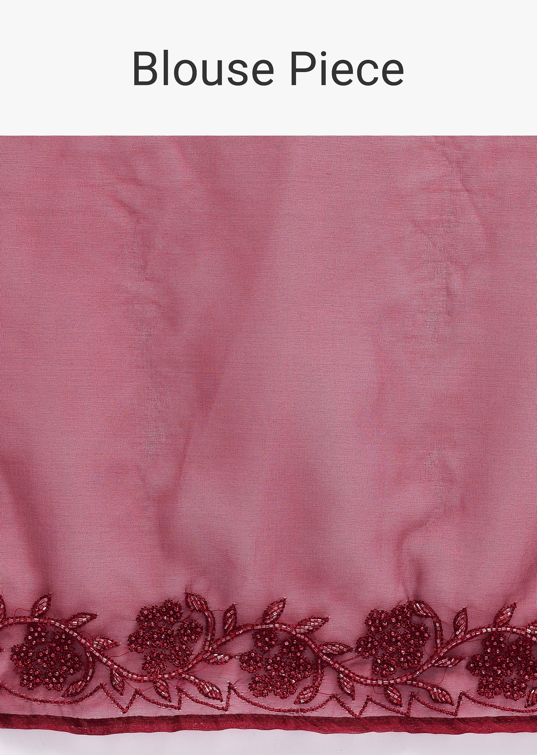 Red Embroidered Organza Saree With Unstitched Blouse
