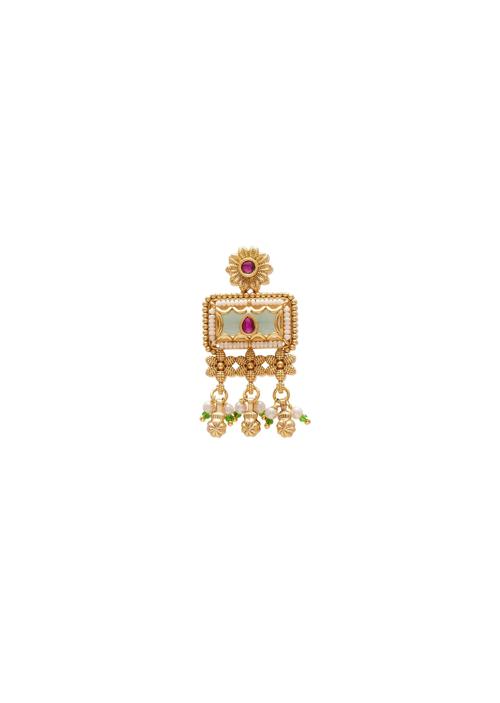 Green Rajwadi Statement Necklace Set