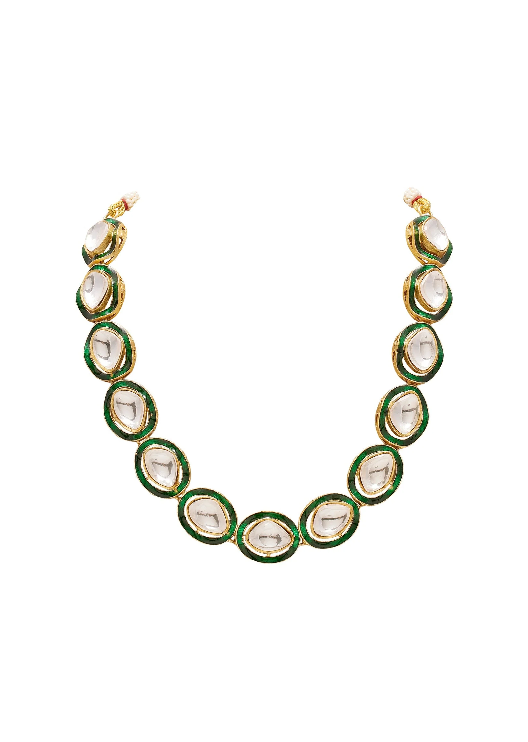 Green Polki Necklace Set