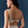 Off White Net Jaal Embellished Saree with Unstitched Blouse