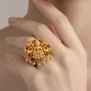 Antique Gold Temple Statement Ring