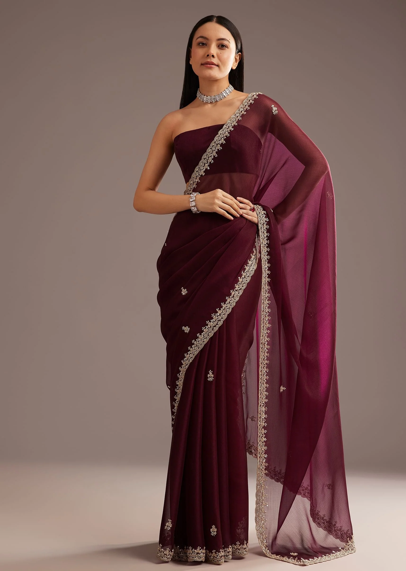 6799-wine-organza-saree-with-cutdana-and-sequins-border-1.webp Wine Organza Saree With Cutdana And Sequins Border