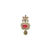Red & Green Kundan Polki Long Earrings
