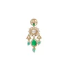 Green Kundan Polki Statement Earrings