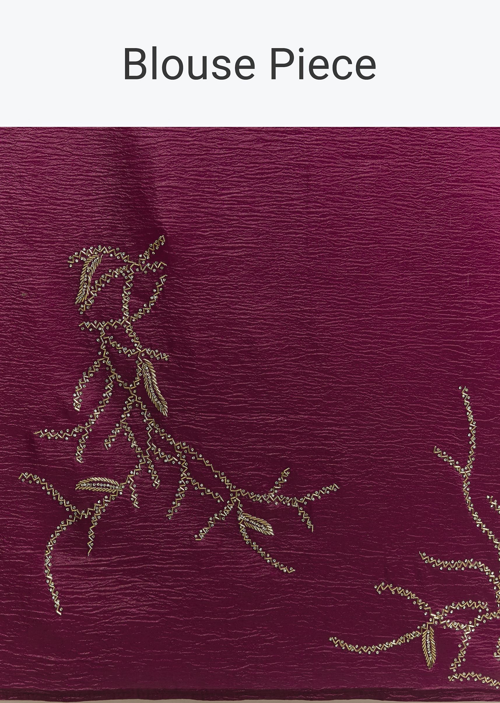 Wine Crushed Tissue Saree With Cutdana And Stone Embroidery