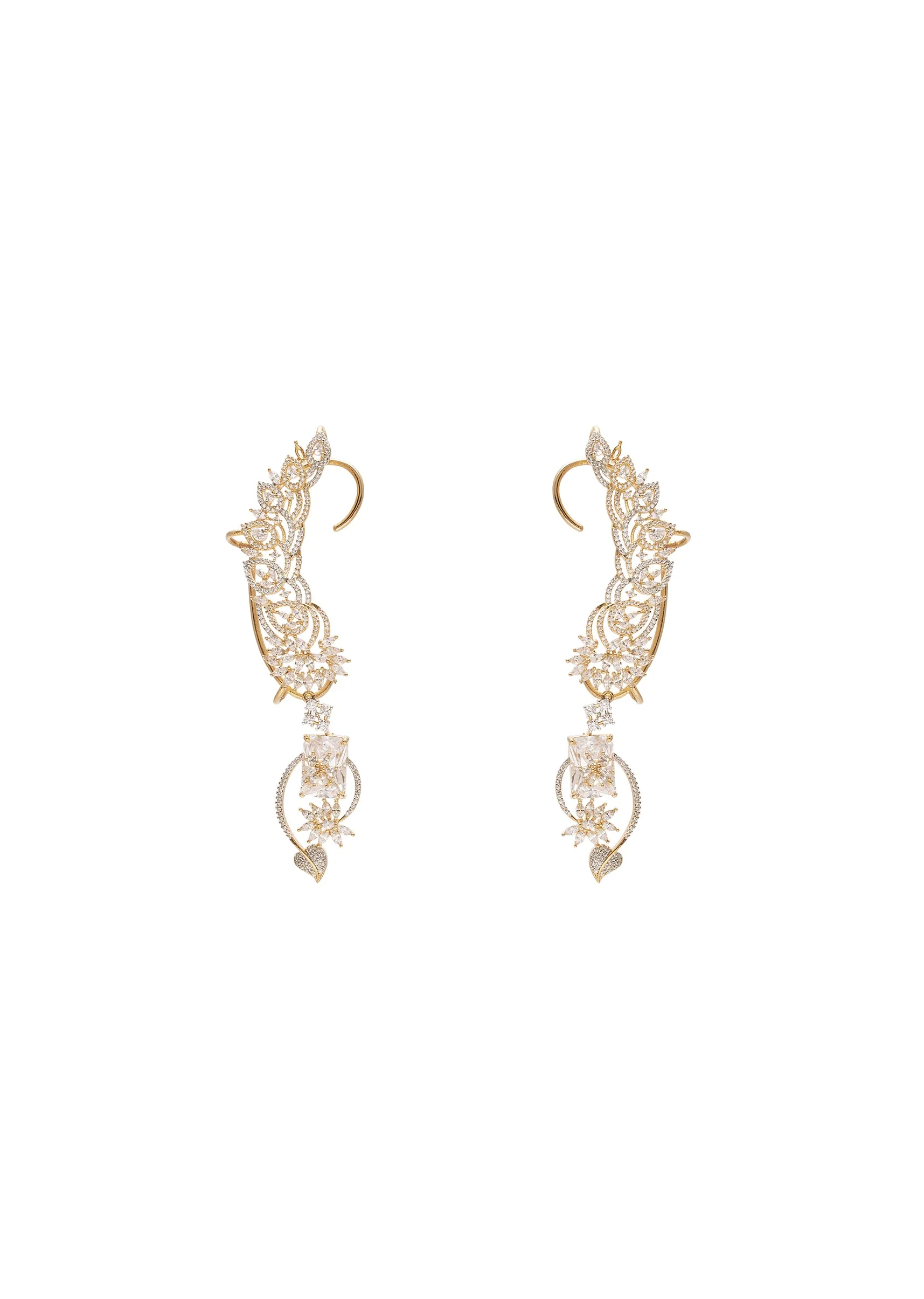 Gold Zirconia Ear Cuffs