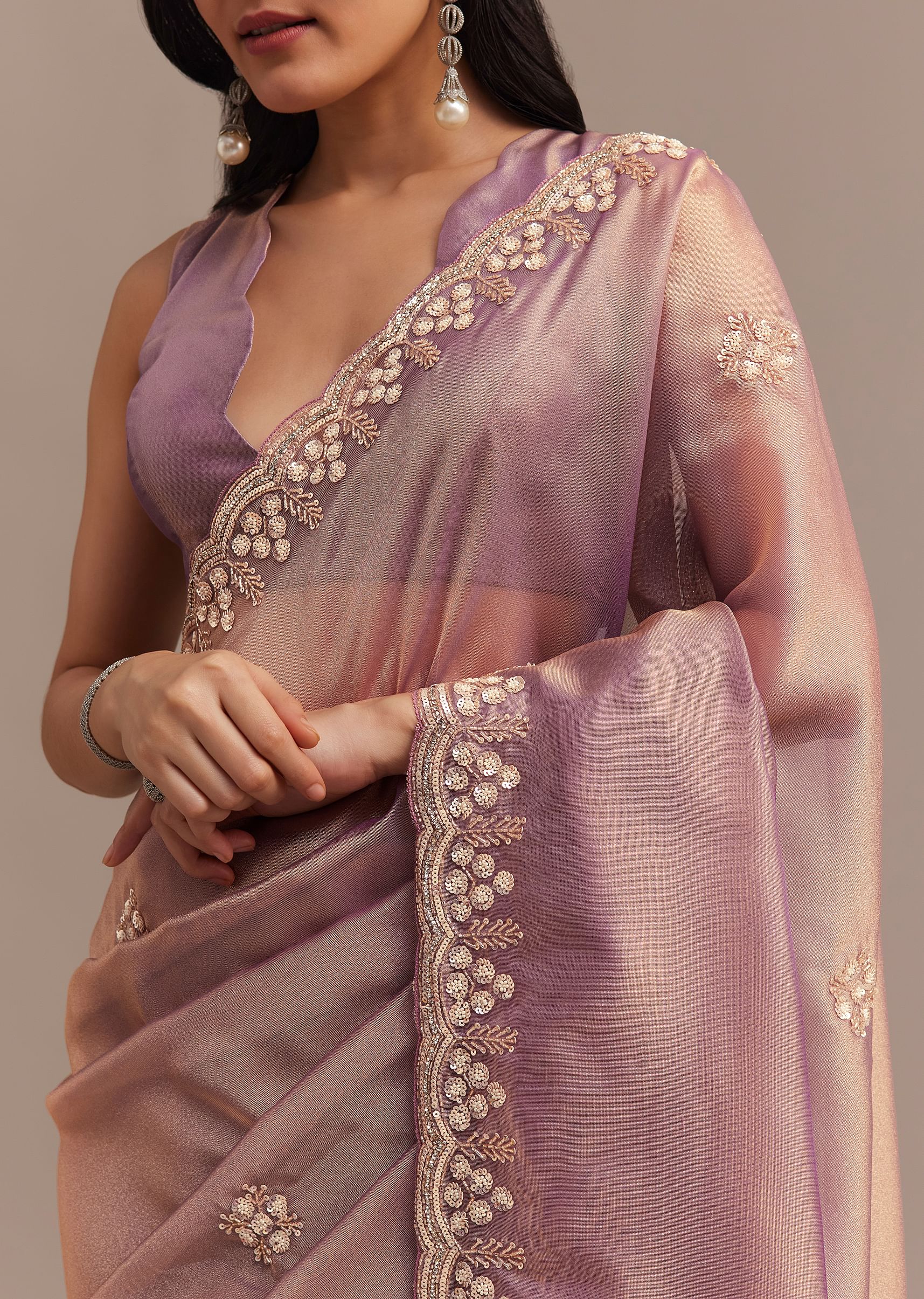 6831-lavender-tissue-saree-embroidered-with-sequins-and-cutdana-3.jpg Lavender Tissue Saree Embroidered With Sequins And Cutdana