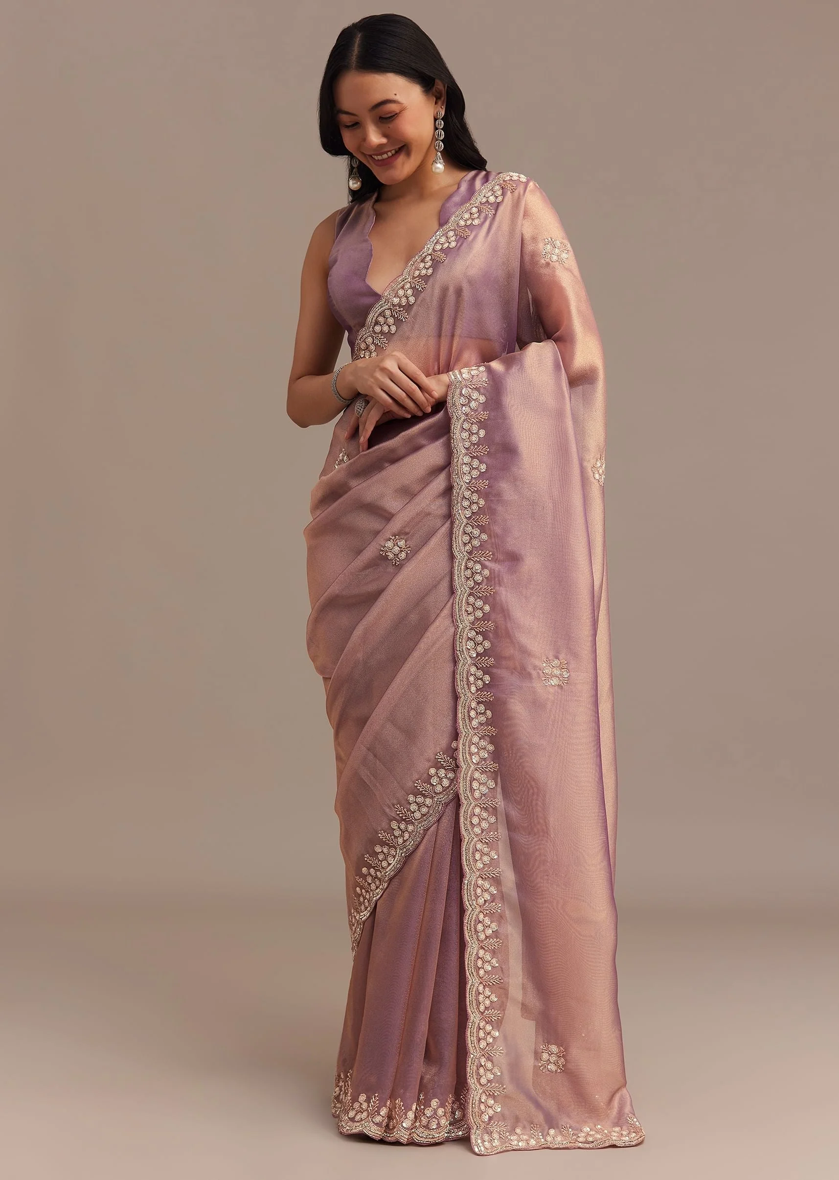 6831-lavender-tissue-saree-embroidered-with-sequins-and-cutdana-5.webp Lavender Tissue Saree Embroidered With Sequins And Cutdana