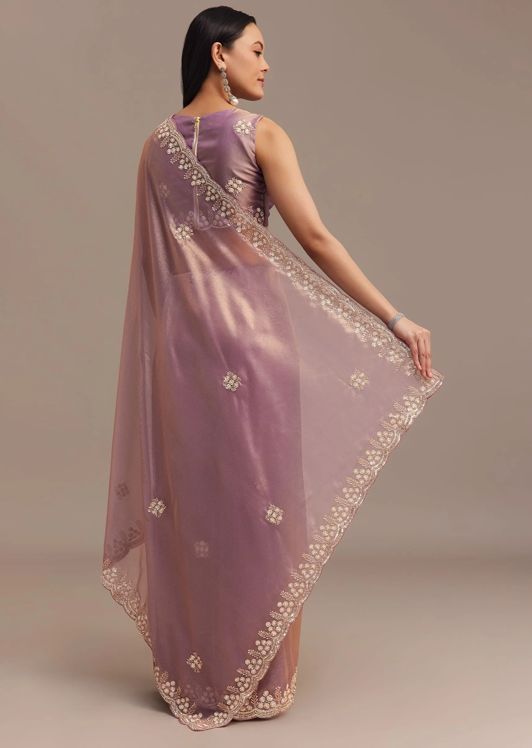 6831-lavender-tissue-saree-embroidered-with-sequins-and-cutdana-6.webp Lavender Tissue Saree Embroidered With Sequins And Cutdana