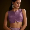 Lilac Tissue Saree With Cutdana Embroidery And Scallop Border
