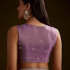 Lilac Tissue Saree With Cutdana Embroidery And Scallop Border