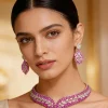 Pink Gold Statement Choker Necklace Set