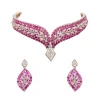 Pink Gold Statement Choker Necklace Set