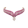 Pink Gold Statement Choker Necklace Set