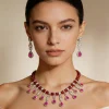 Pink Gold Festive Necklace Set