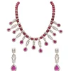 Pink Gold Festive Necklace Set