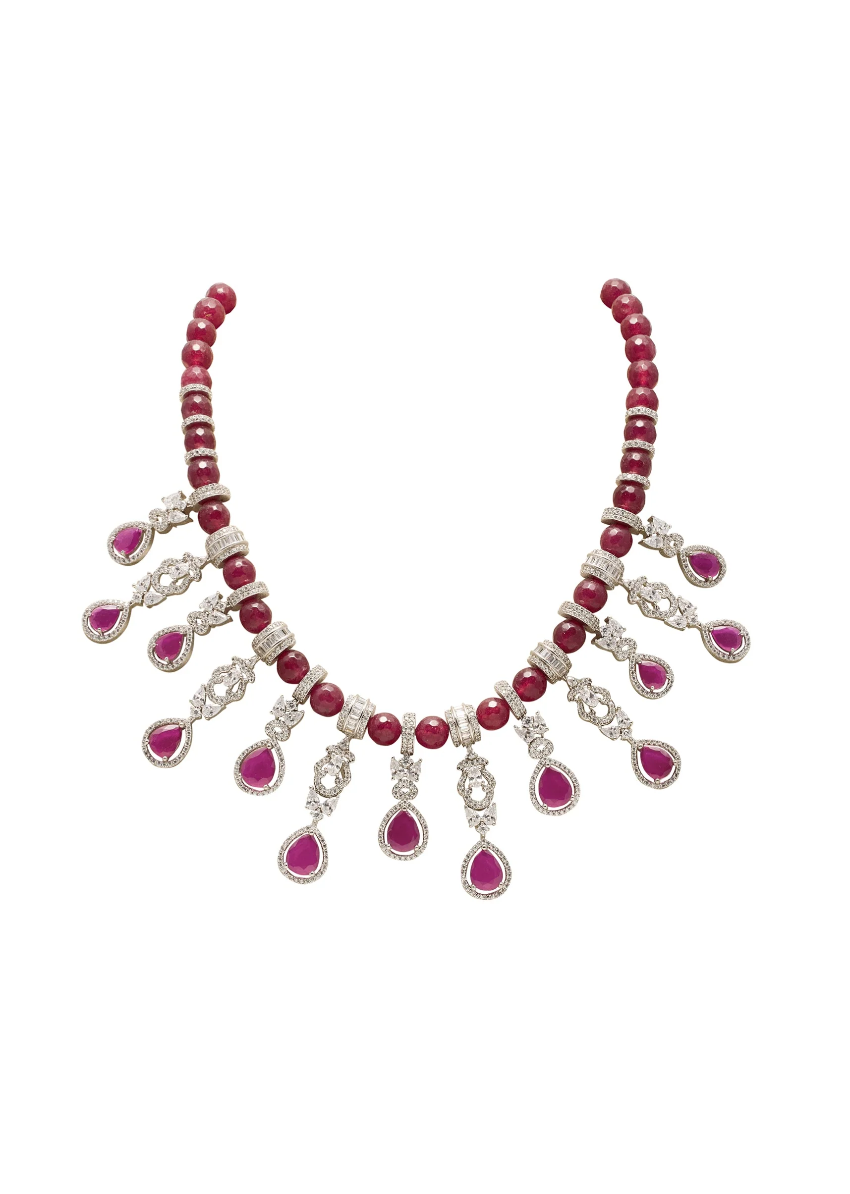 Pink Gold Festive Necklace Set