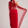 6893-red-net-saree-with-sequins-and-stones-embroidery-4.webp Red Net Saree With Sequins And Stones Embroidery