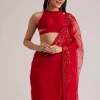 6893-red-net-saree-with-sequins-and-stones-embroidery-5.webp Red Net Saree With Sequins And Stones Embroidery