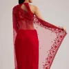 6893-red-net-saree-with-sequins-and-stones-embroidery-6.webp Red Net Saree With Sequins And Stones Embroidery