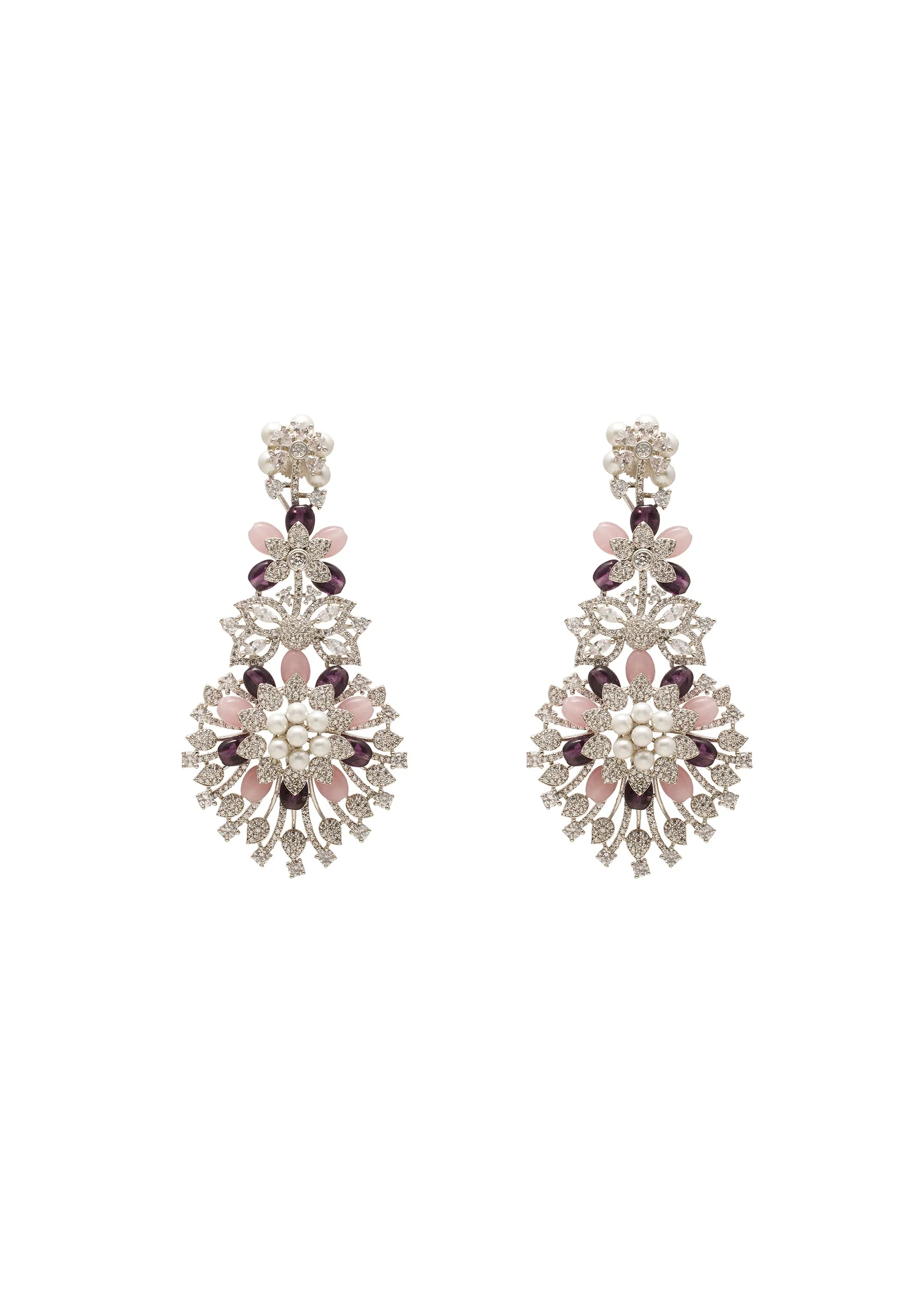 Violet Pink Statement Earrings