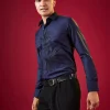 Navy Blue Thread Resham Embroidered Mens Shirt
