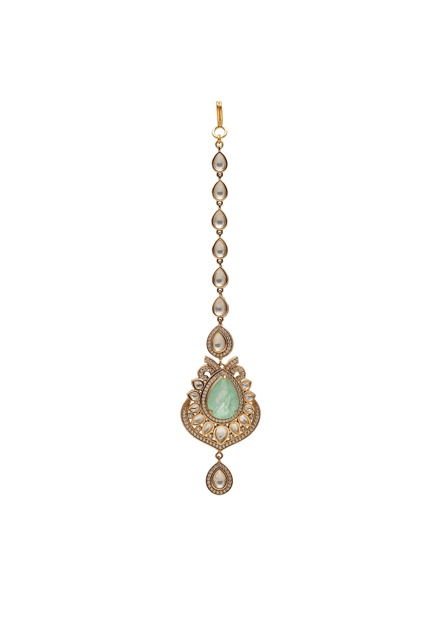 Mint Green Gold Maangtikka