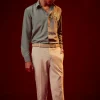 Mint Green Embellished Mandarin Collar Shirt