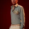 Mint Green Embellished Mandarin Collar Shirt