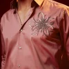 Onion Pink Embellished Silk Blend Party Shirt