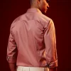 Onion Pink Embellished Silk Blend Party Shirt