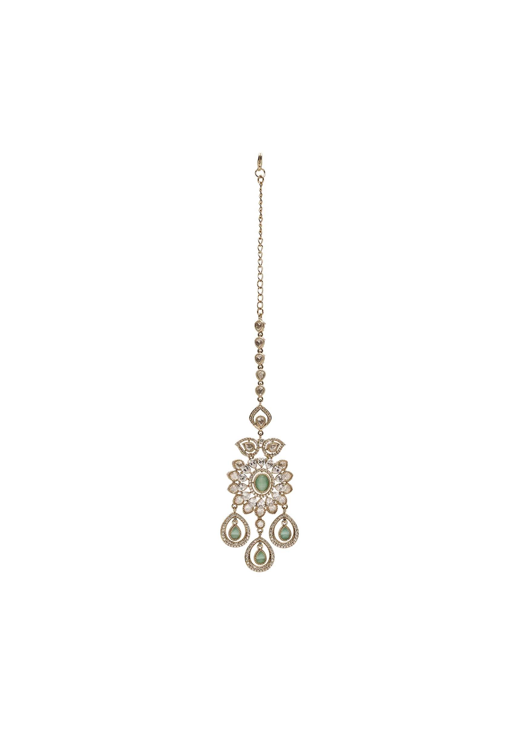 Mint Green Gold Wedding Necklace Set