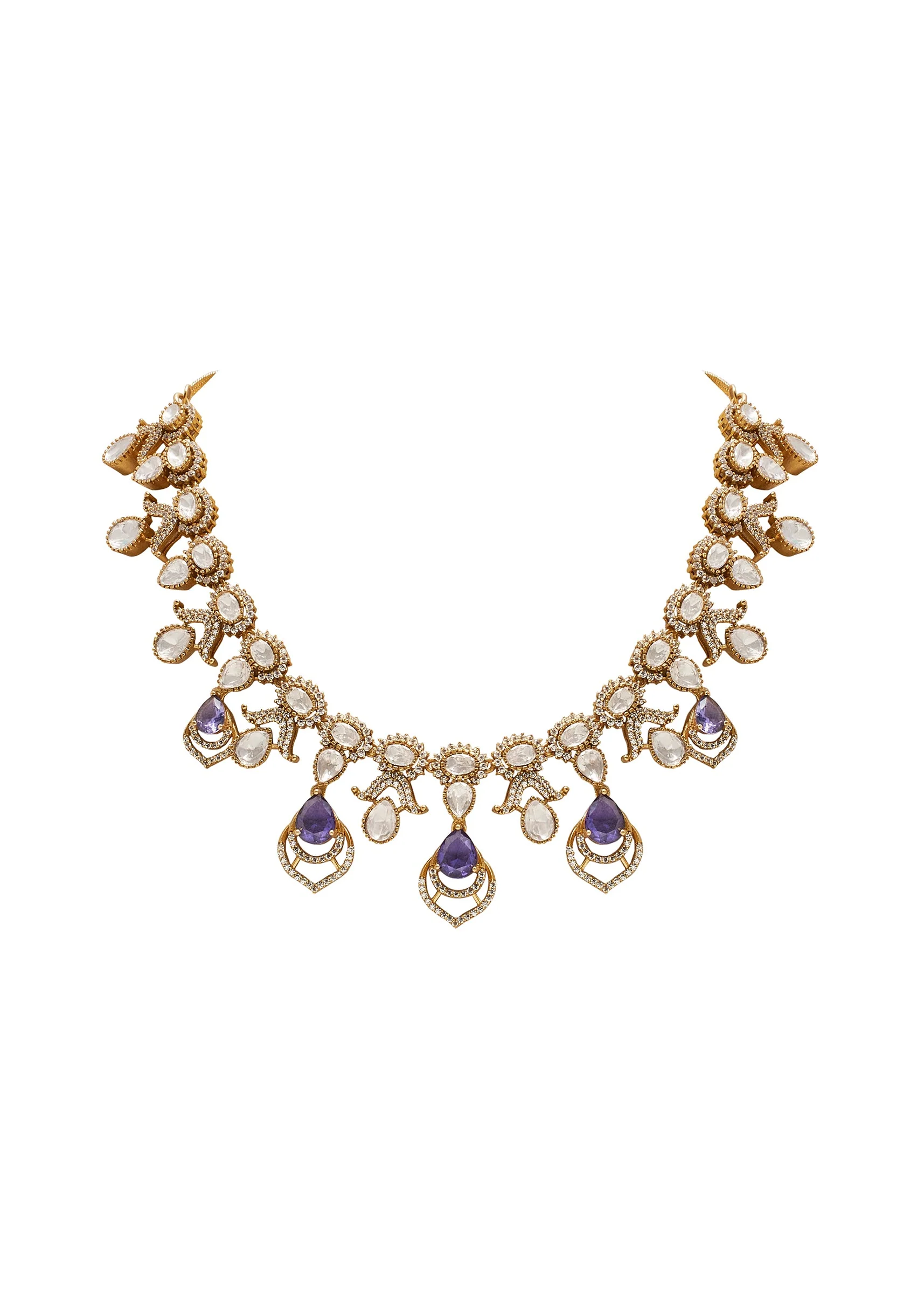 Violet Gold Festive Necklace Set