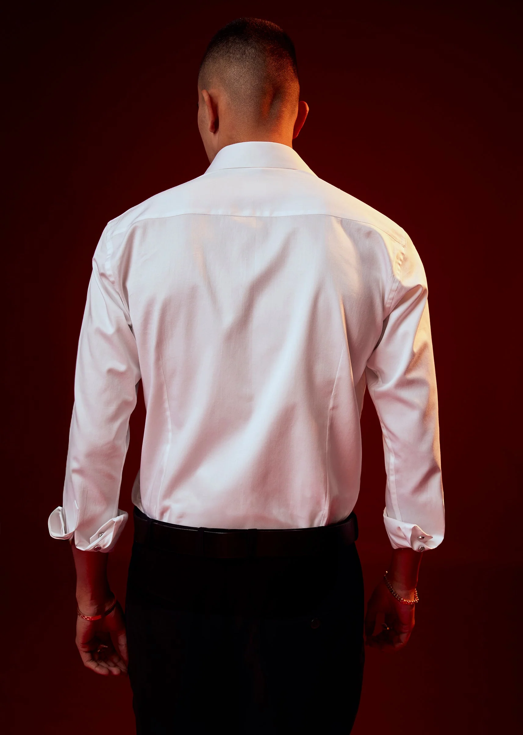 White Embroidered Silk Blend Festive Shirt