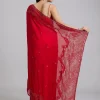 Red Tissue Saree With Heavy Border