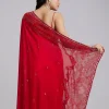 Red Tissue Saree With Heavy Border