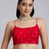 Red Tissue Saree With Heavy Border