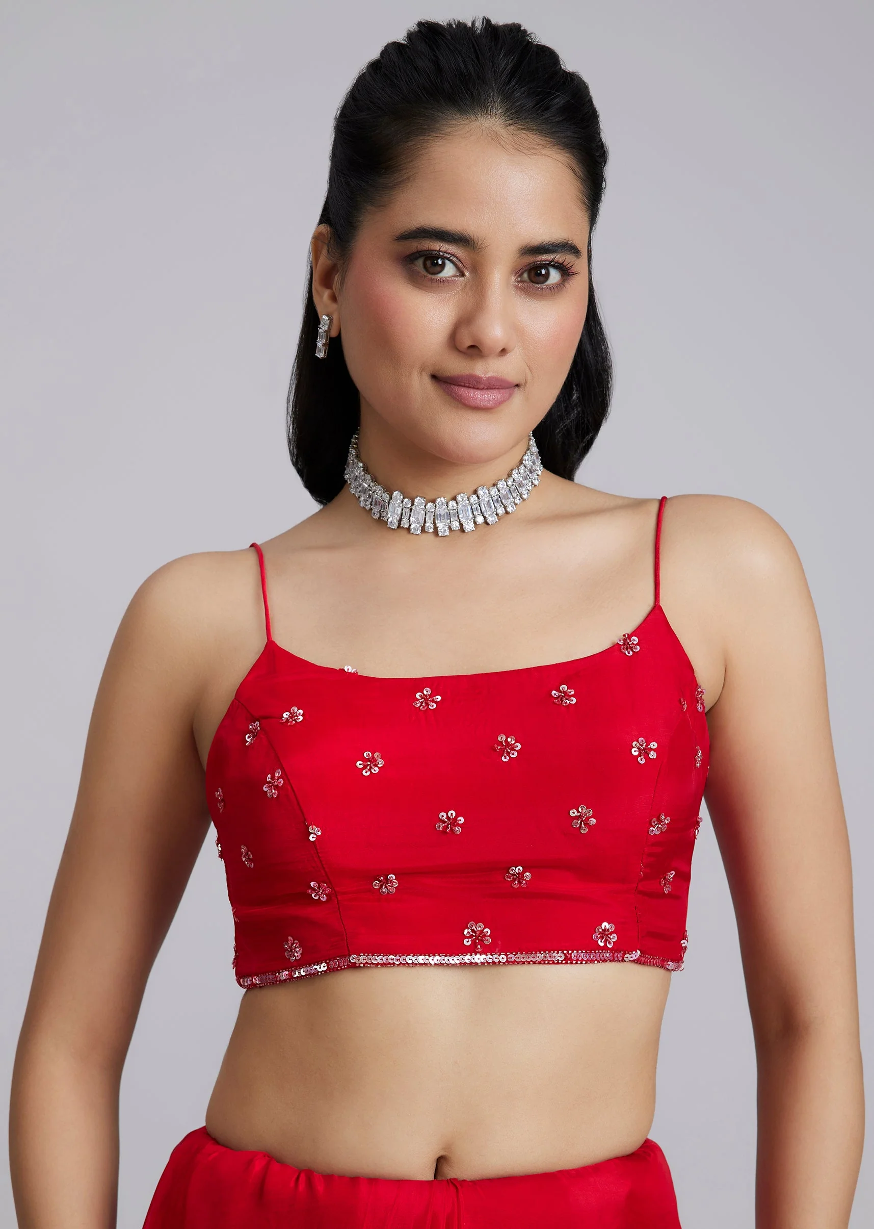 Red Tissue Saree With Heavy Border