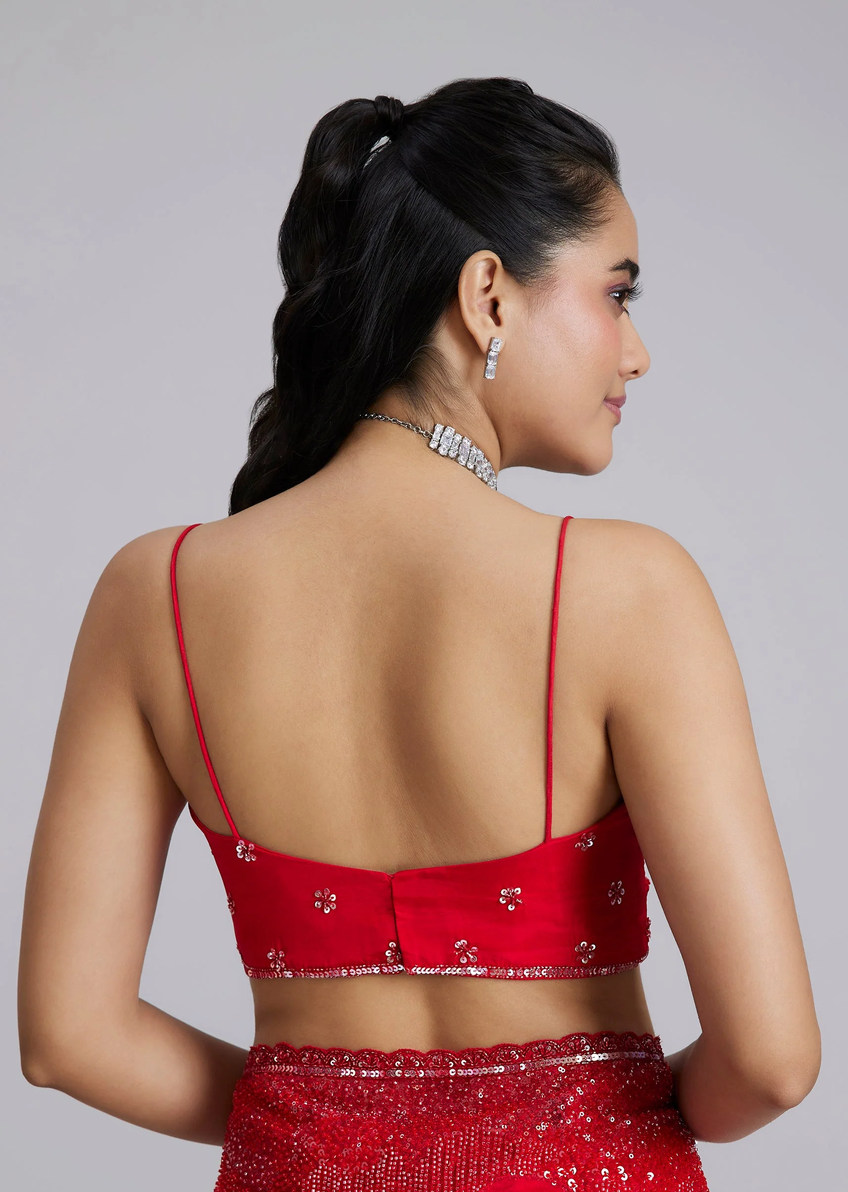 Red Tissue Saree With Heavy Border