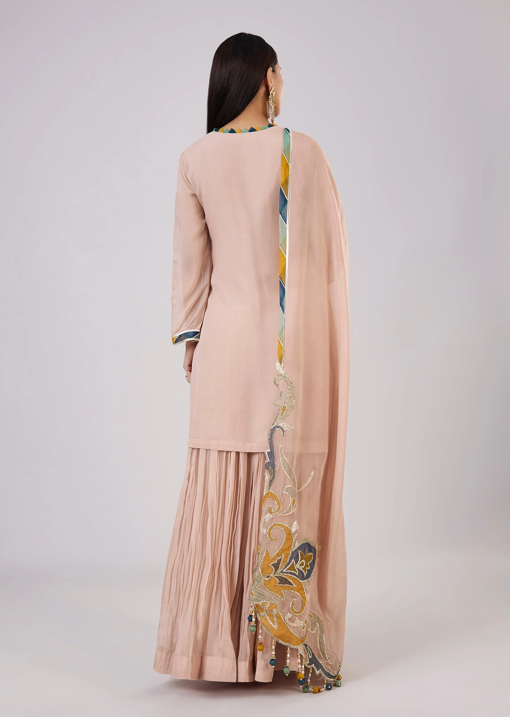 Baby Pink Organza Palazzo Set