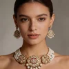 White Gold Festive Necklace Set