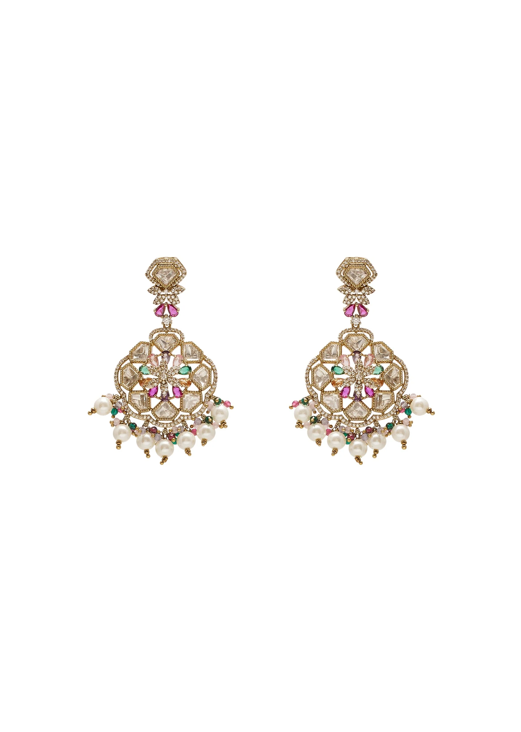 White Gold Festive Necklace Set