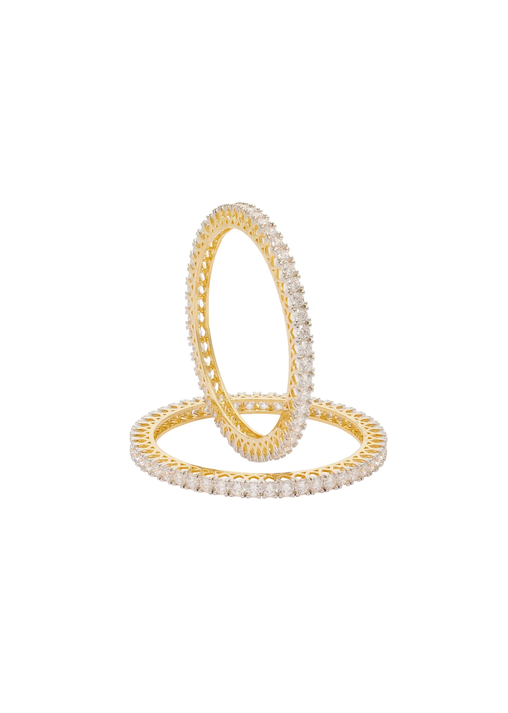 Dual Tone Stone Studded Bangles