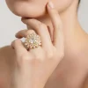 White Gold Zirconia Statement Ring