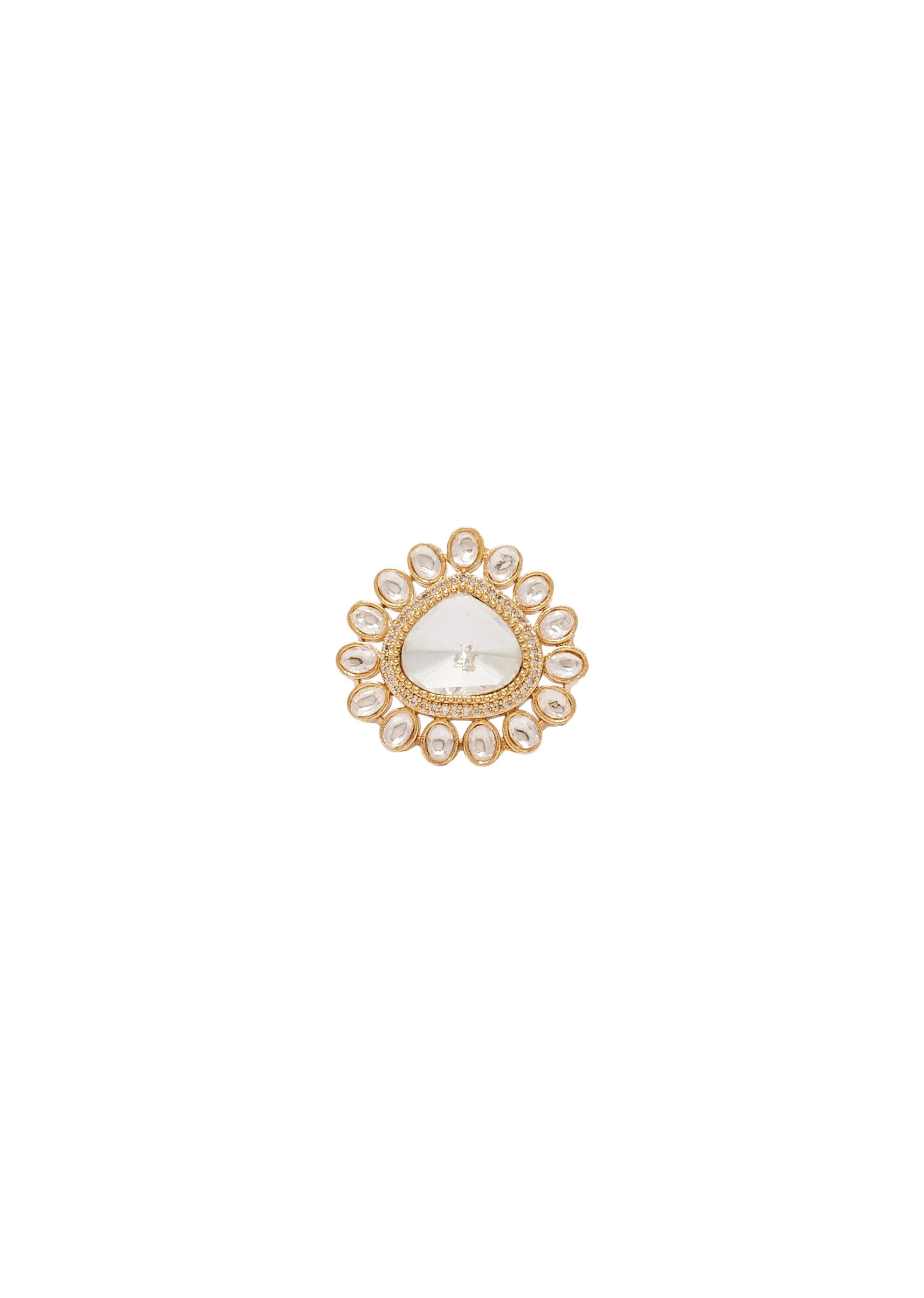 White Gold Zirconia Statement Ring