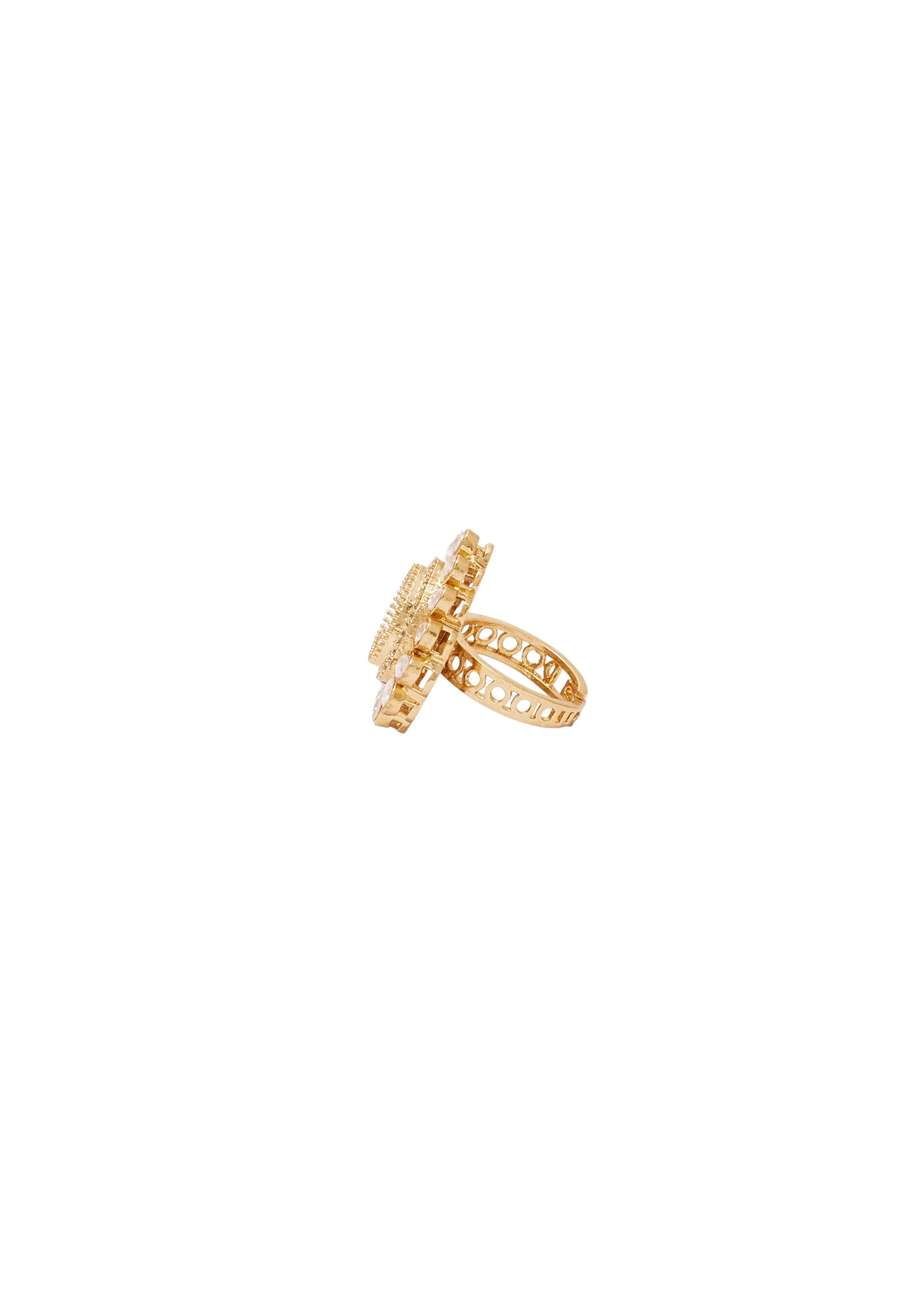 White Gold Zirconia Statement Ring