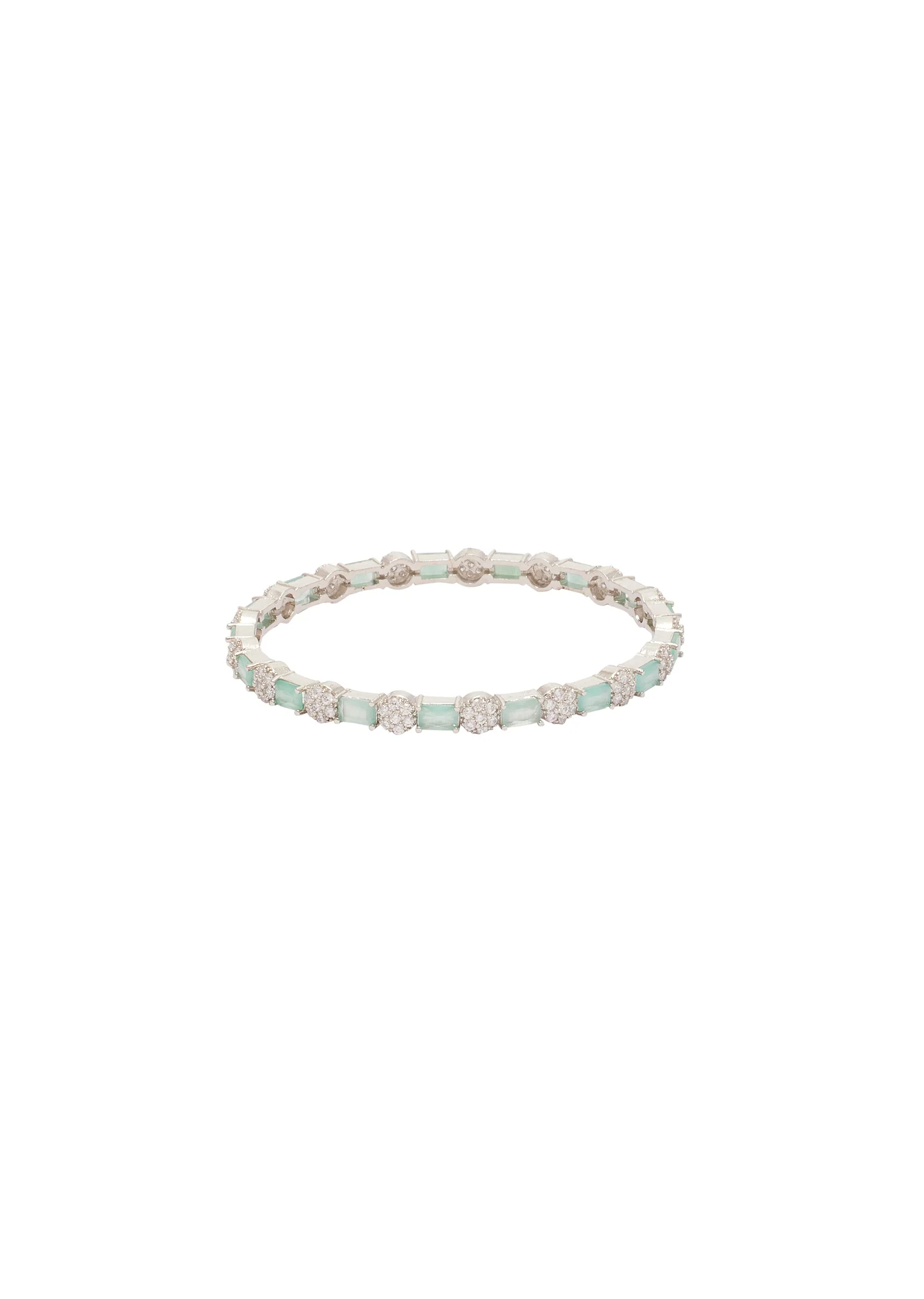 Aqua Enamel Zirconia Bangles